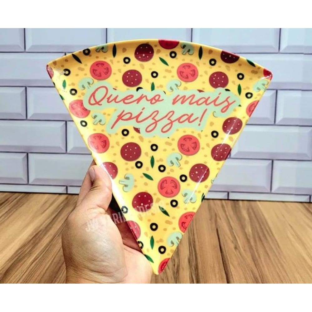 Jogo Com 6 Prato Pizza Melamina Quero mais Pizza