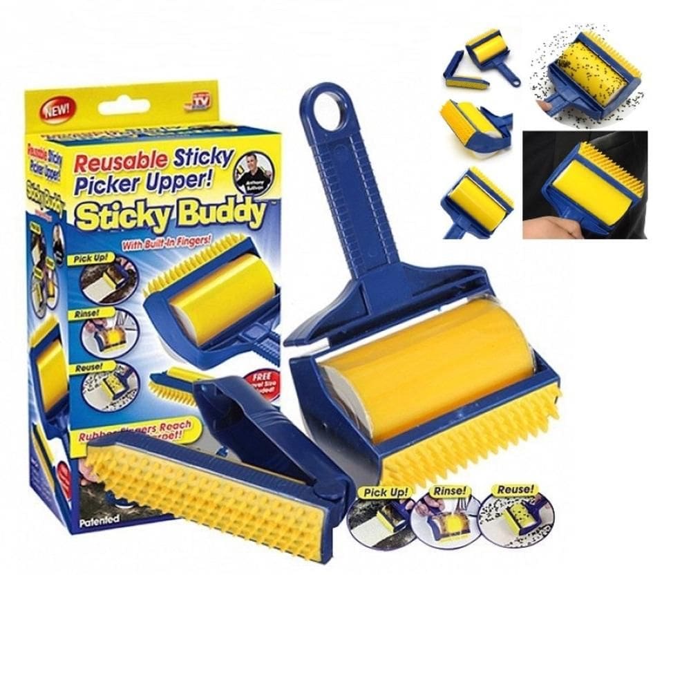 Rolo 2 Em 1 Removedor De Pelos Escova Magica Kit Lavavel Caes Gato Pet Comida Farelo Sofa Carro