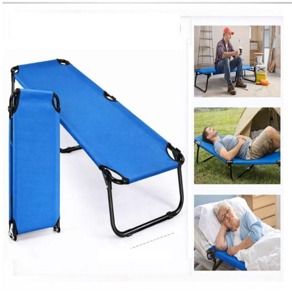 Cama Dobravel Campanha Camping Portatil Solteiro Pesca Praia Militar Viagem Berco Bebe Em Aço Multiuso