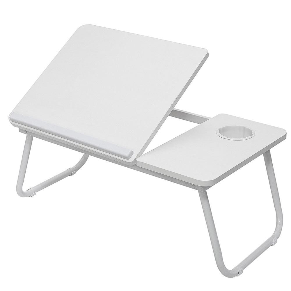 Suporte Para Notebook Dobravel Mesa Ajustavel Em Madeira Multifuncional Cama Sofa Apoio Home Office Branca