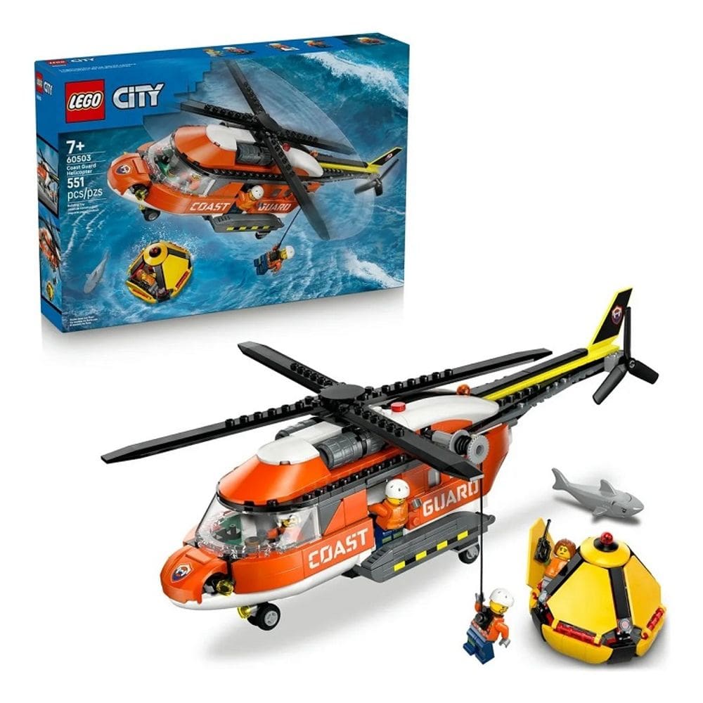 Lego 60503 City - Helicóptero Resgate da Guarda Costeira 38 Cm – 551 peças