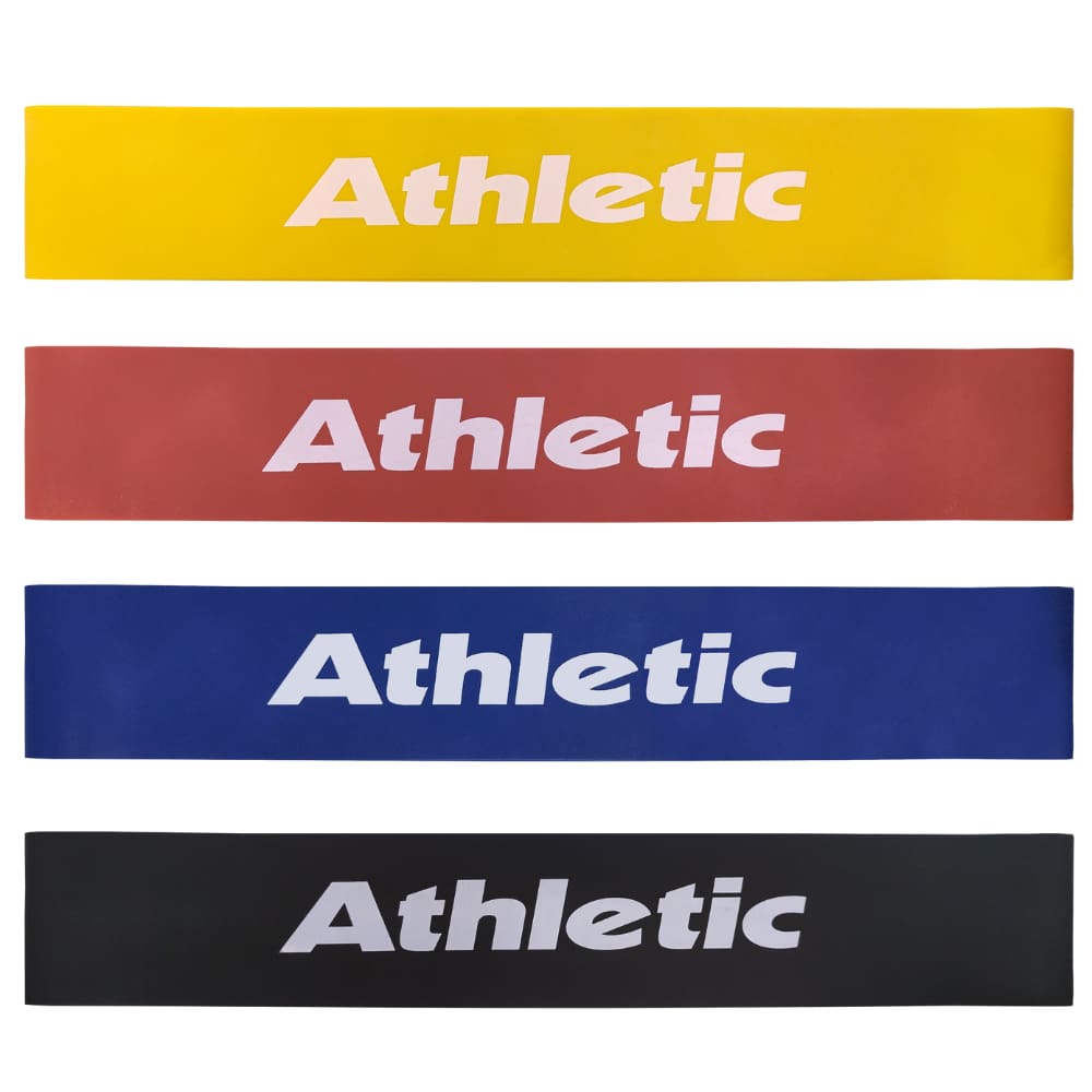 Kit 4 Faixas Elásticas de Resistência Athletic 4 Níveis Treino Funcional Musculação Fitness em Casa`