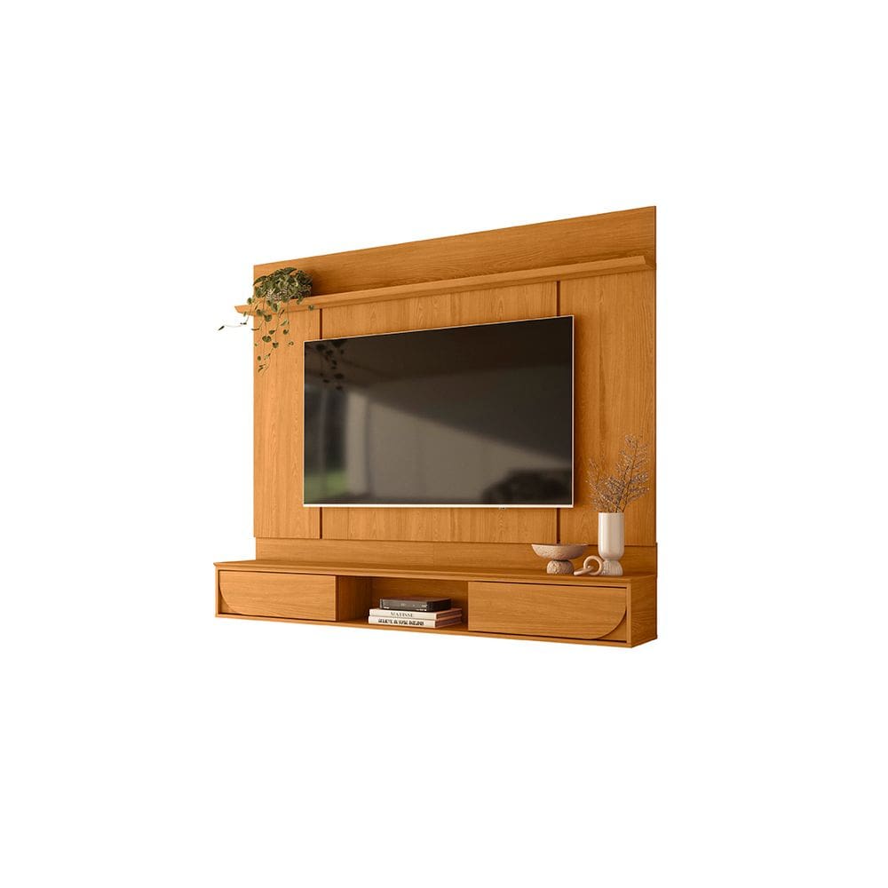 Painel Home Suspenso AURA Cinamomo para TV até 65 com Bancada 1,82m Liberty Móveis