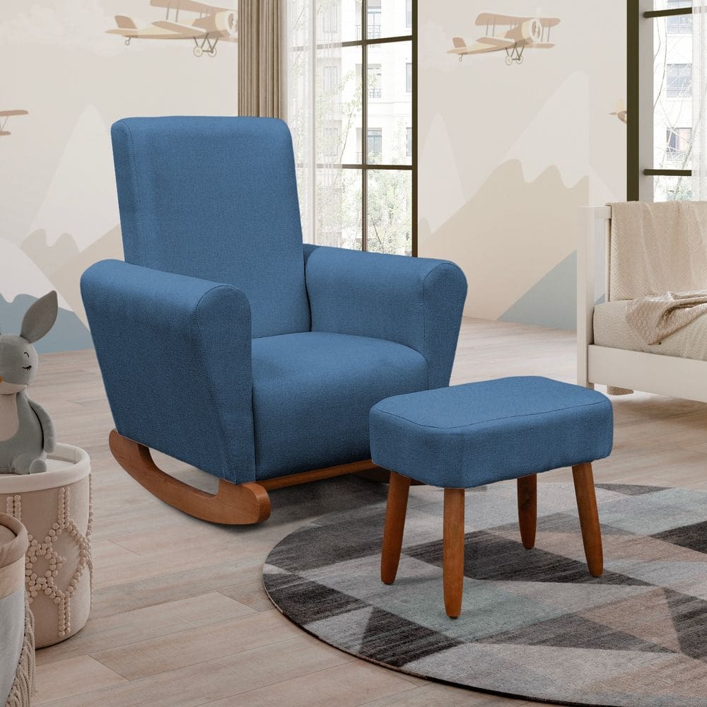 Poltrona Amamentação Balanço Livía com Puff