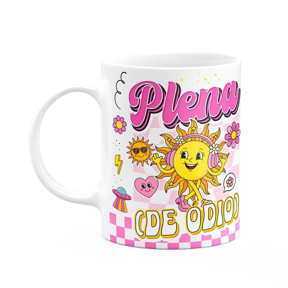 Caneca Divertida Vibes - Plena...de ódio - 325ml