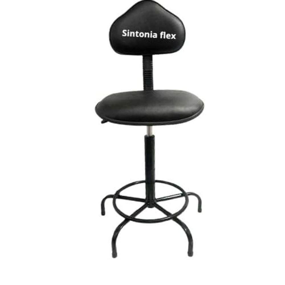 Cadeira caixa alta verona apoio de pé base fixa corano preta