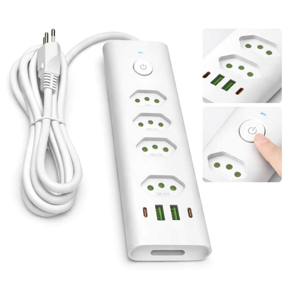 Extensão Tomada Com Filtro De Linha USB E Type-C