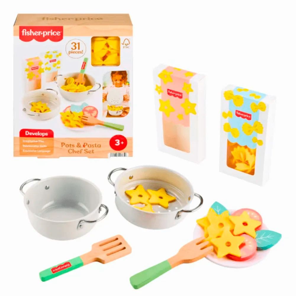 Comida de Brincar Conjunto Para Preparar Macarrão em Madeira JFG14 Fisher-Price - Mattel