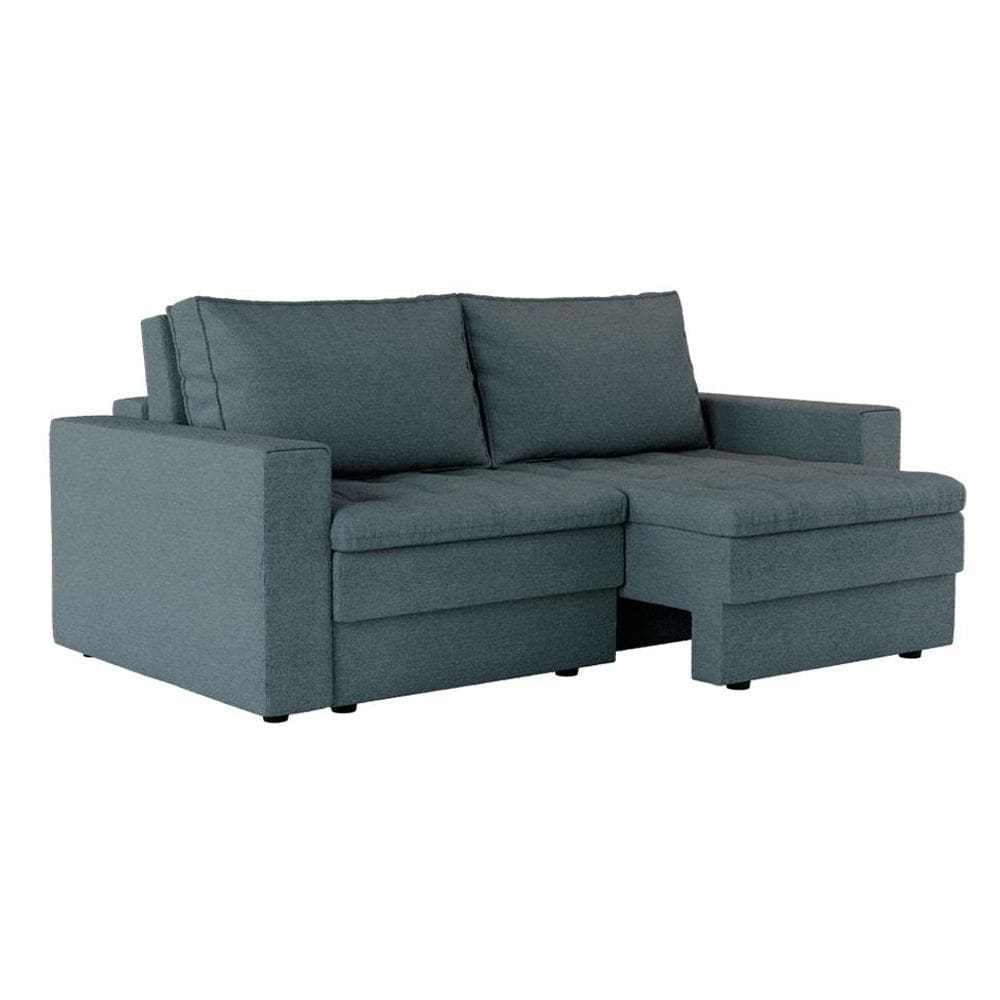 Sofá 3 Lugares Retrátil Berna Linho Cinza 210 cm