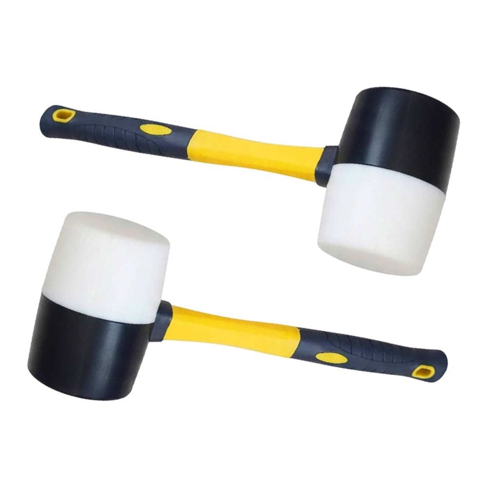 Martelo Borracha Obra Kit 2 Uni Mercenaria Ergonomico Assentar Ladrilho Taco Piso Ceramica Chao Moveis Reparo Construçao