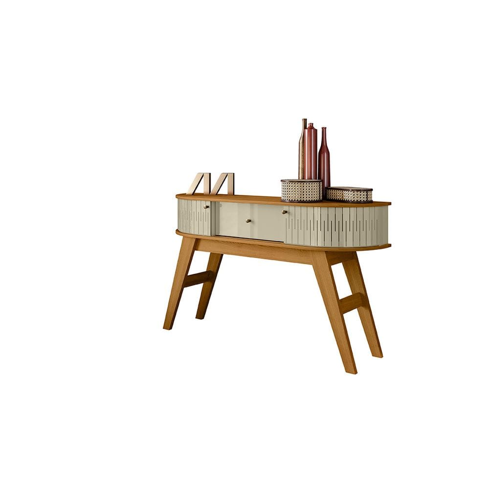 Aparador Estoril Cumaru e Opala 136cm com Tampo Prateleira Liberty Móveis