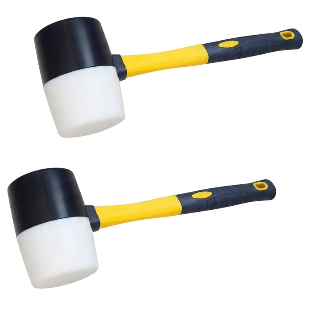 Martelo Borracha Assentar Taco Azulejo Kit 2 Uni Ergonomico Marreta Obra Construcao Ceramica Porcelanato Manutencao