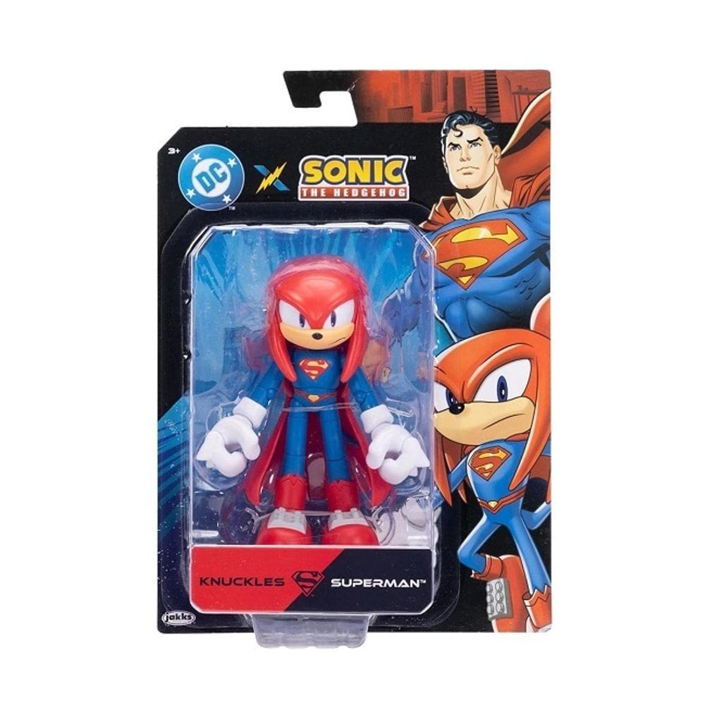 Sonic e DC Liga da Justiça - Boneco Articulado Knuckles Supeman 12cm – Sunny