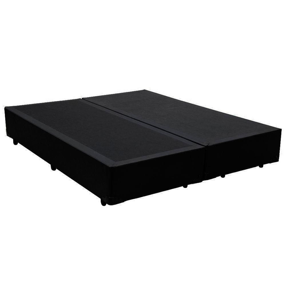 Cama Box King Bipartido Sintético Cama Preto 192x203x42cm