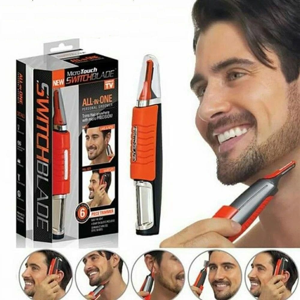 Maquina De Cortar Cabelo Aparador Pelos Sem Fio Led 6 Em 1 Kit Completo Nariz Orelha Barba Sobrancelha Corpo Rosto