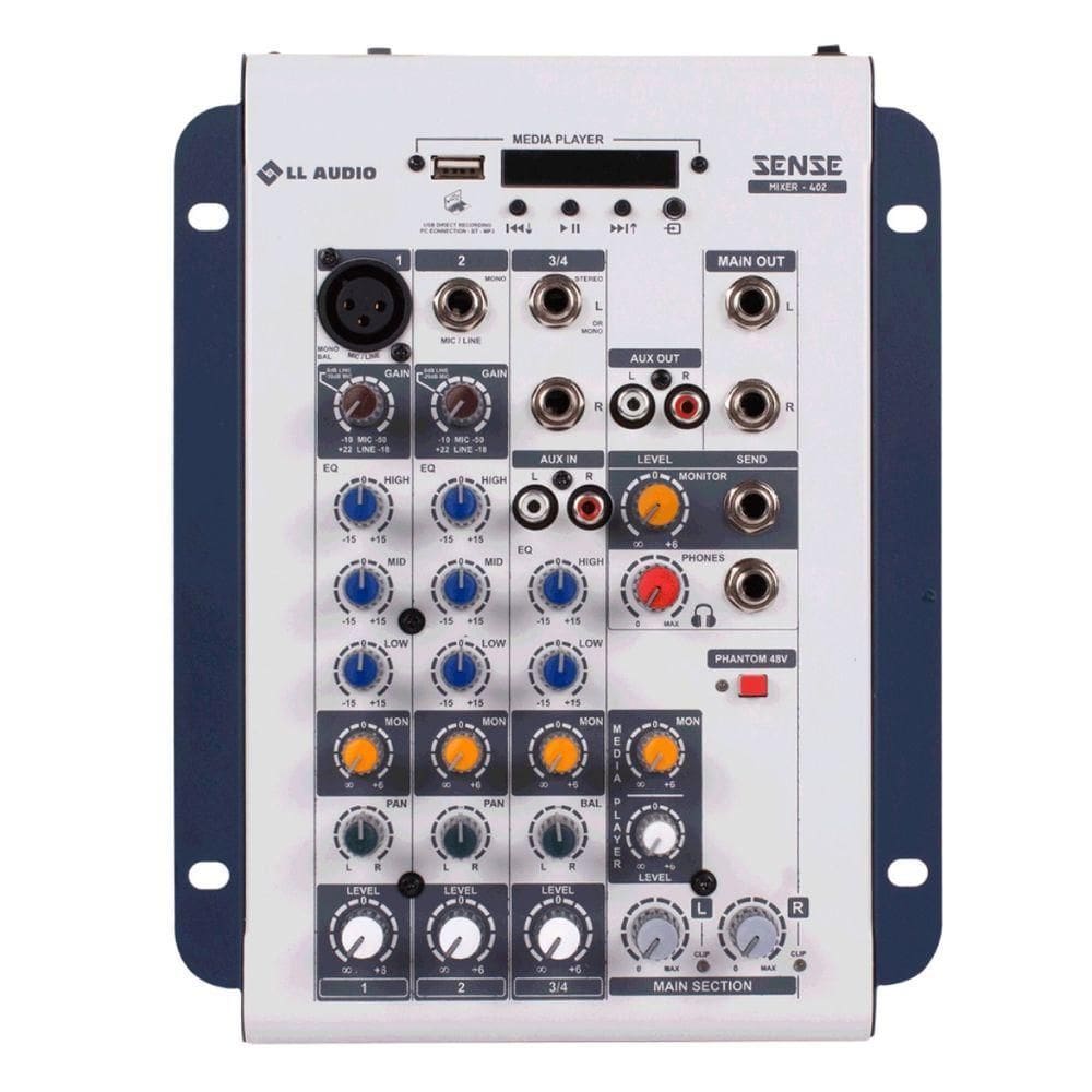 Mesa De Som Mixer Sense 402 Com 4 Canais Ll Audio
