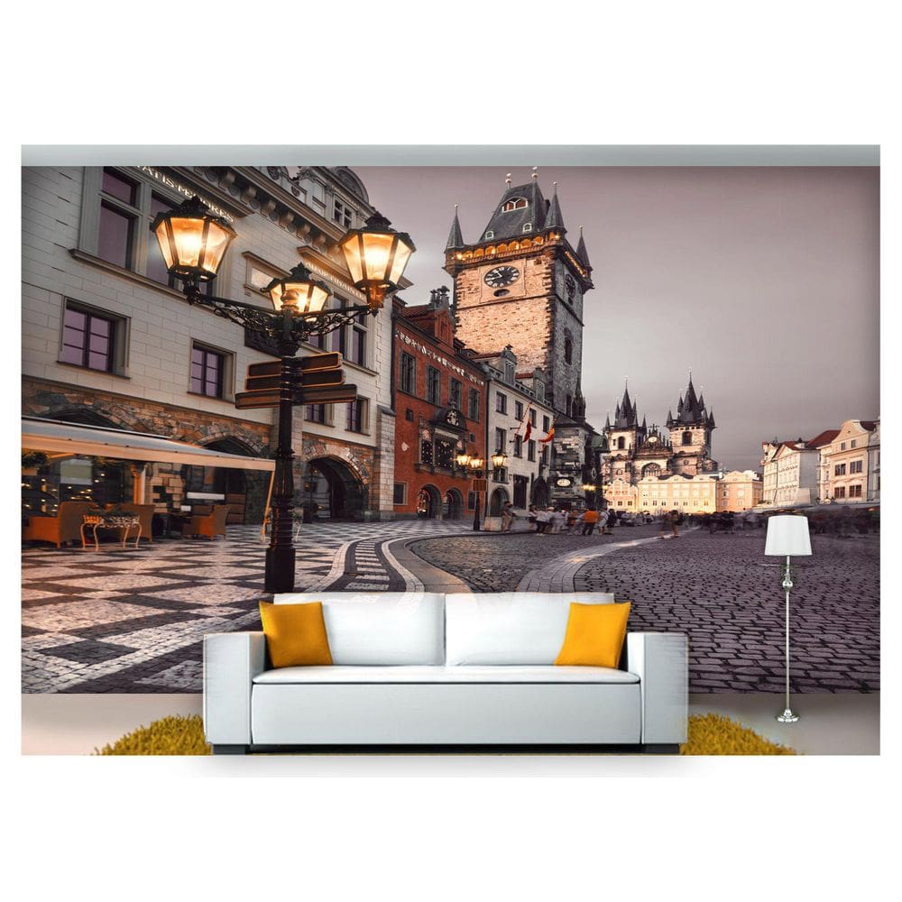 Papel De Parede Cidade Veneza Poste Luzes 3D Ncd171