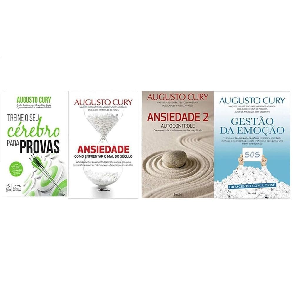 Kit 4 Livros Treine O Seu Cérebro+ Ansiedade I/Ii + Gestão
