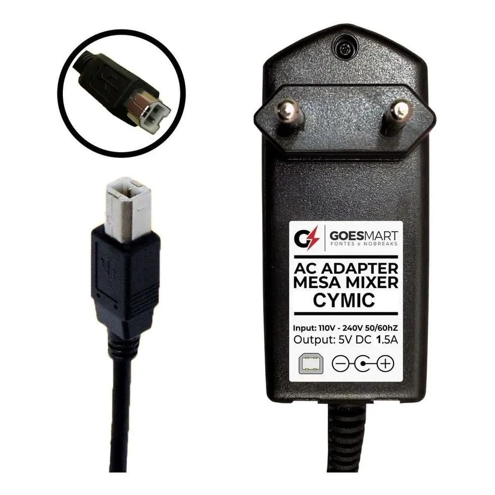Fonte Carregador Para Mesa De Som Cymic F4A - Usb 5V 1.5A