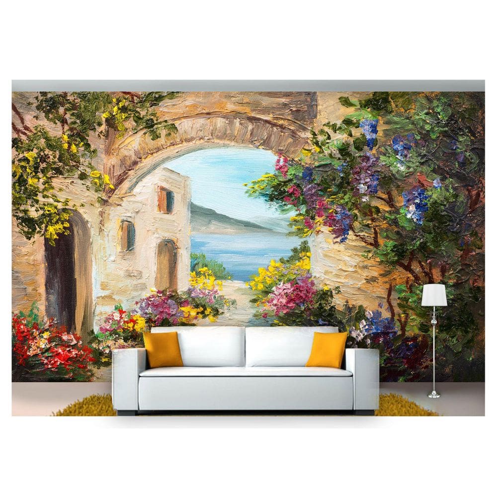 Papel De Parede Cidade Antiga Rua Européia 3D Cda18