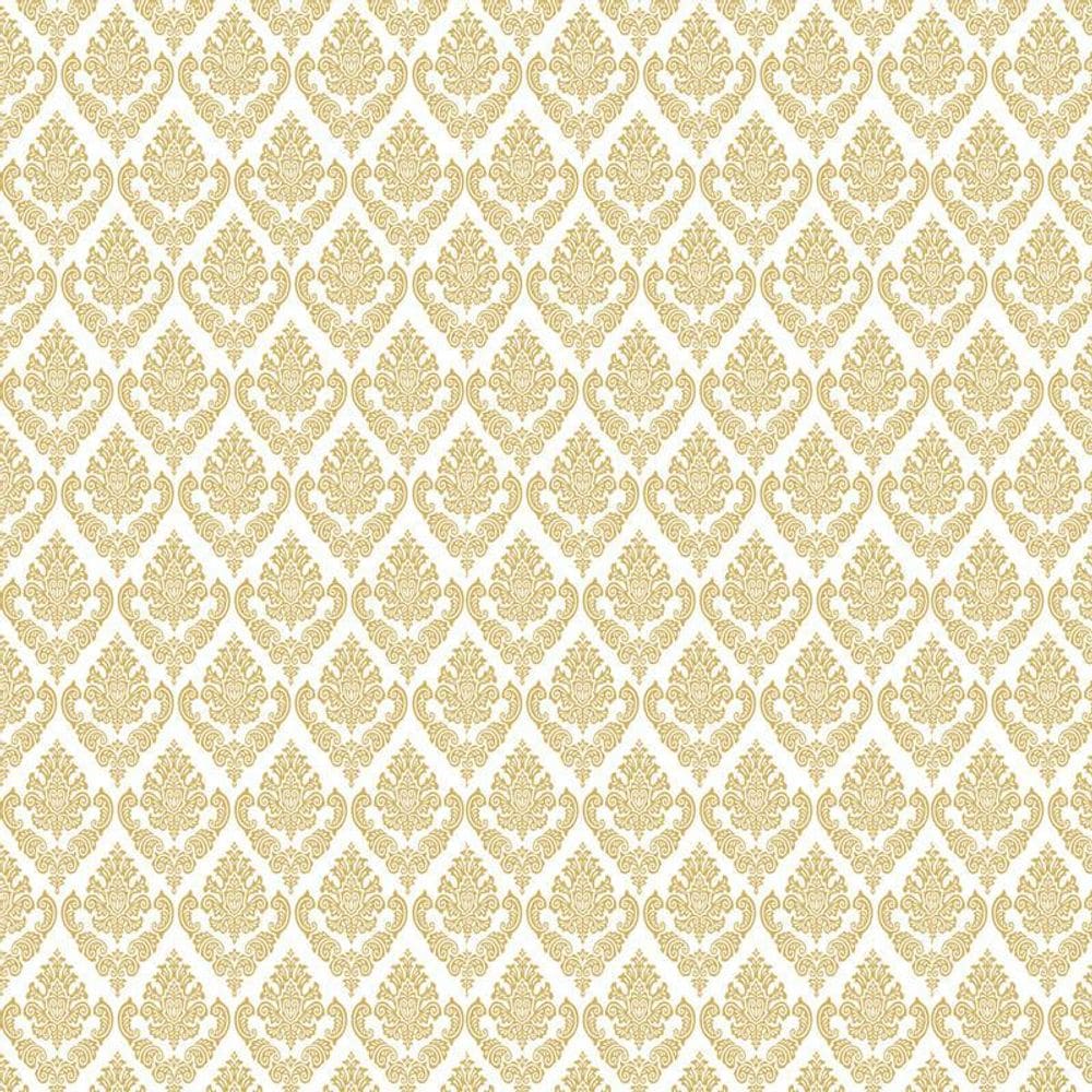 Papel De Parede Arabesco Ouro E Branco Adesivo Sala Quarto