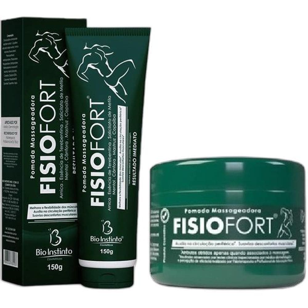 Kit 5 Pomada Massageadora Fisiofort Arnica Mentol Cânfora