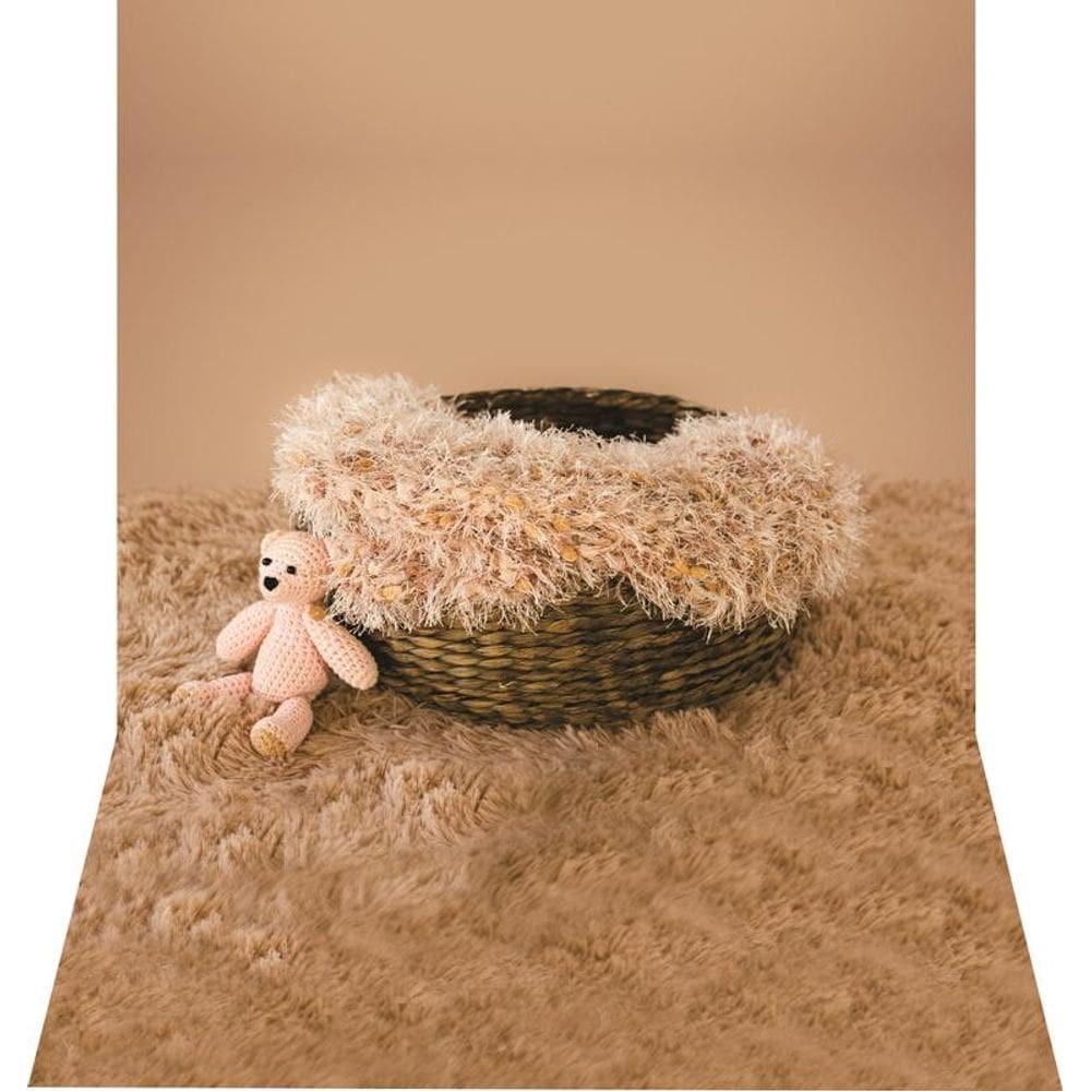 Fundo Fotográfico Newborn Em Tecido Ursinho Rosa 1,50X2,20