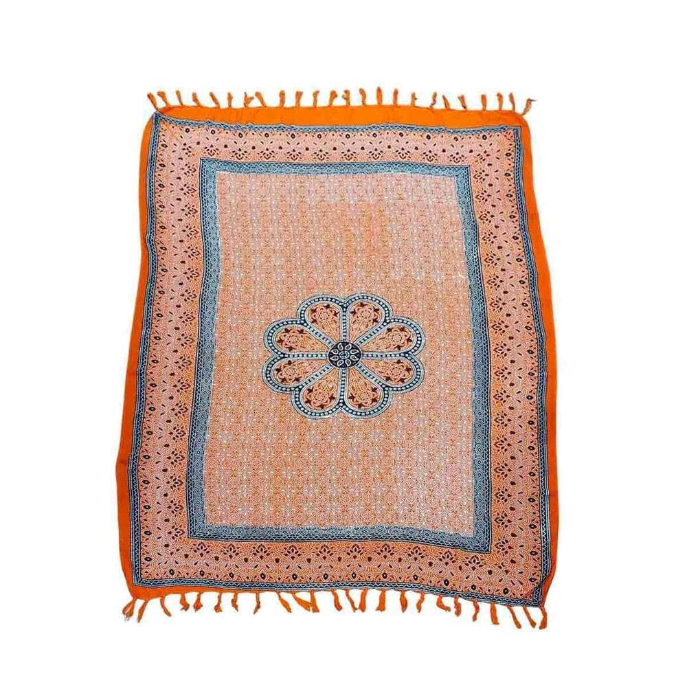 Canga De Praia 100% Viscose - Mandala Flor Coral 1,60Mx1,10M