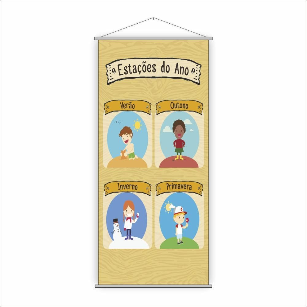 Banner Pedagógico Escolar Estações Do Ano 120X65Cm