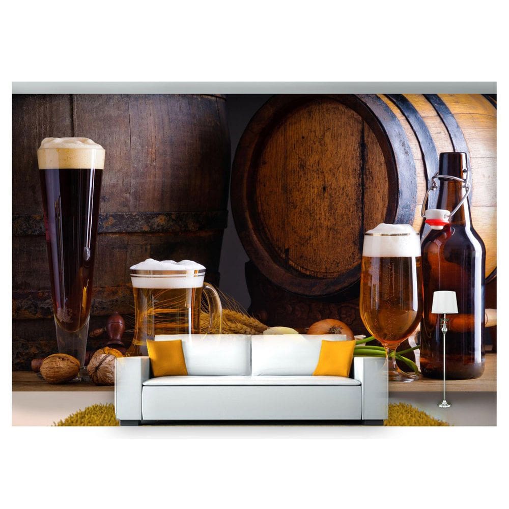 Papel De Parede Cerveja Bebida Caneca Chopp 3D Al109