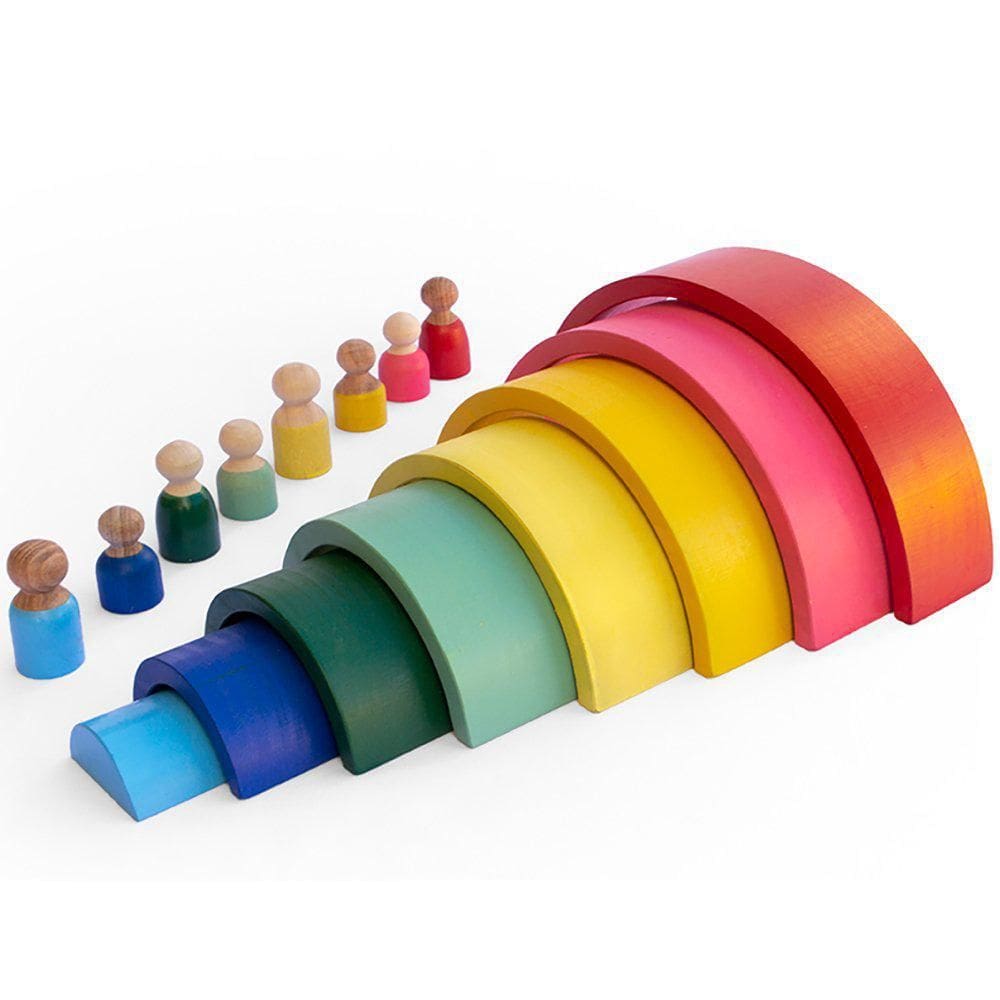 Arco-Íris Educativo Com Pessoas Em Madeira - Lm91 - Lume