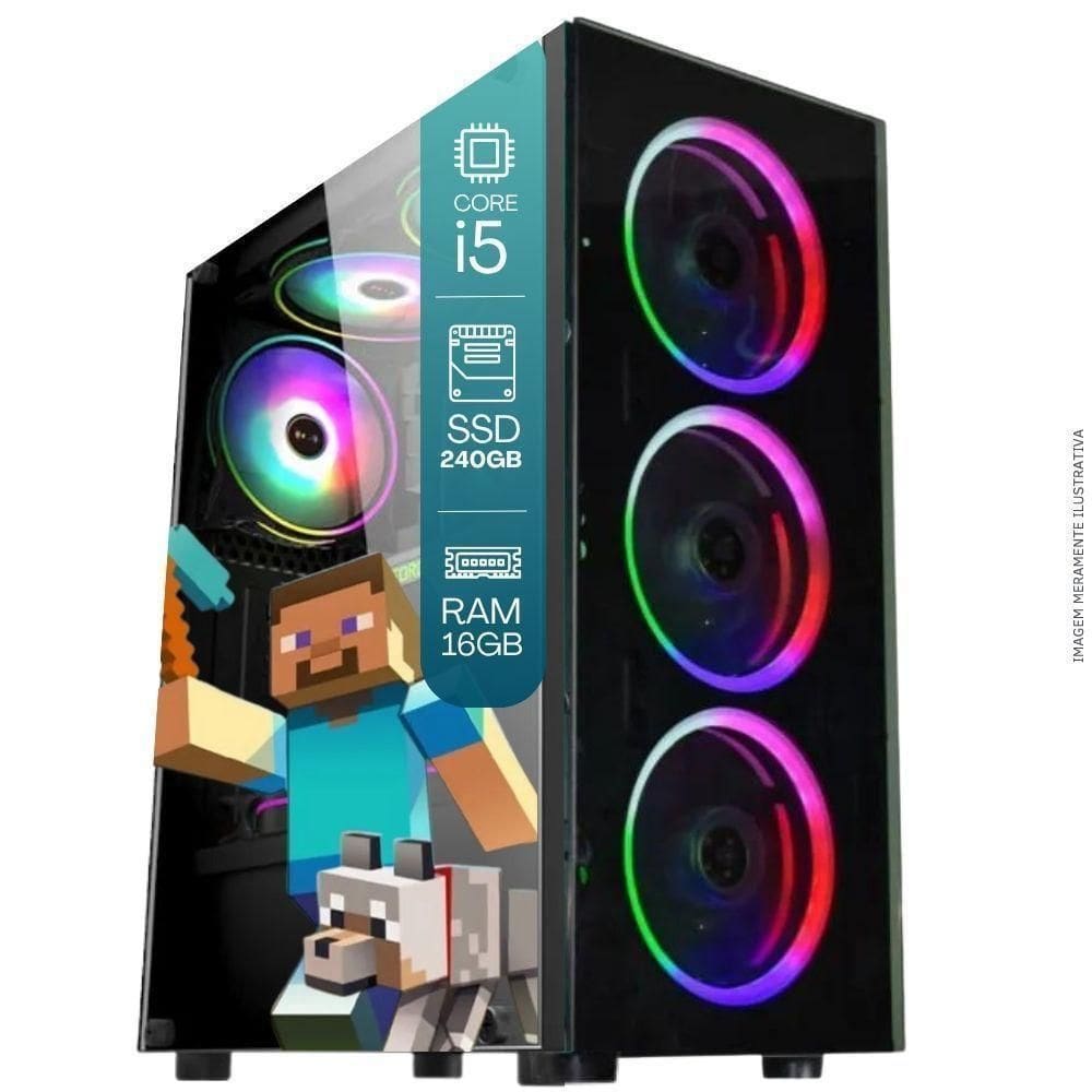 Computador Pc Gamer Tob Intel Core I5 Ssd 240gb 16gb Windows 10 Pro Trial