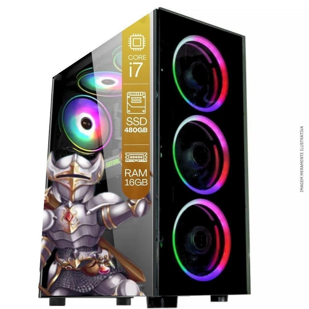 Computador Pc Gamer Tob Intel Core I7 Ssd 480gb 16gb Windows 10 Pro Trial