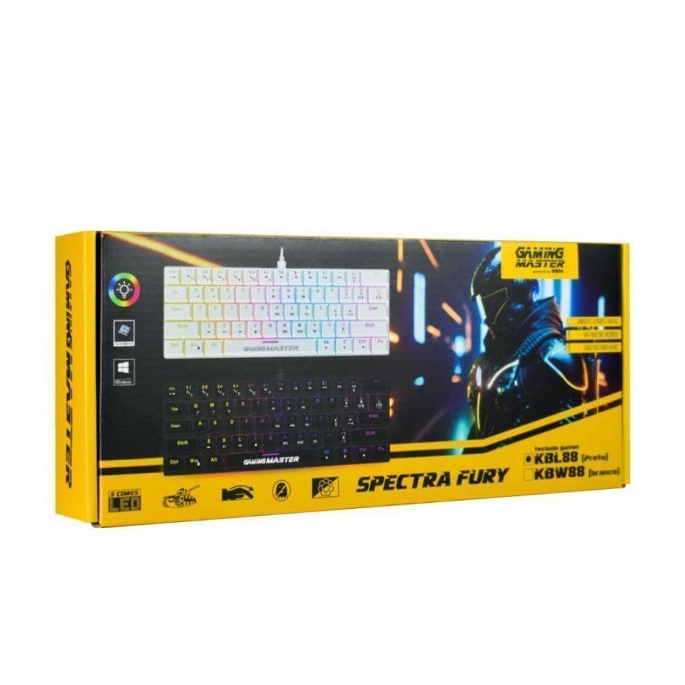 Teclado K-mex Mecanico Gamer Spectrafury Preto Kbl8 Rgb