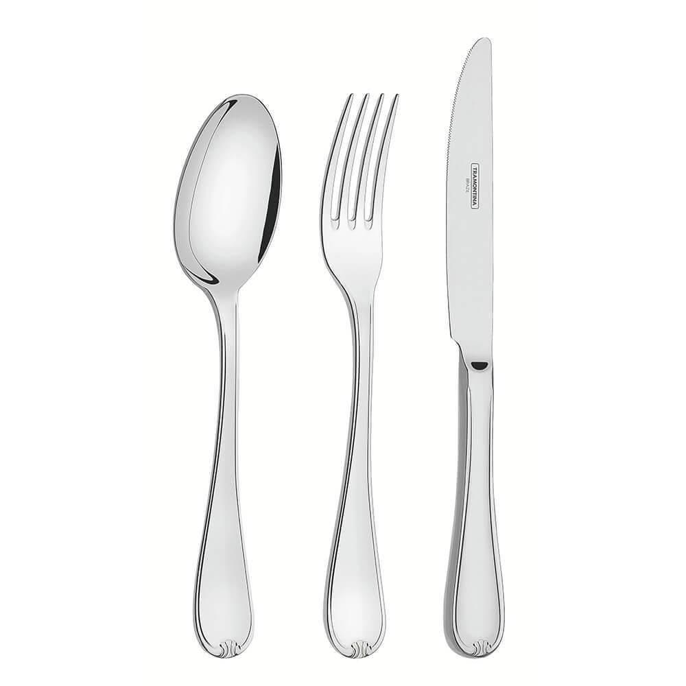 Faqueiro Tramontina Vicenza Aço Inox Faca De Mesa Forjada Detalhes No Cabo S- Estojo 101 Pç 66924415