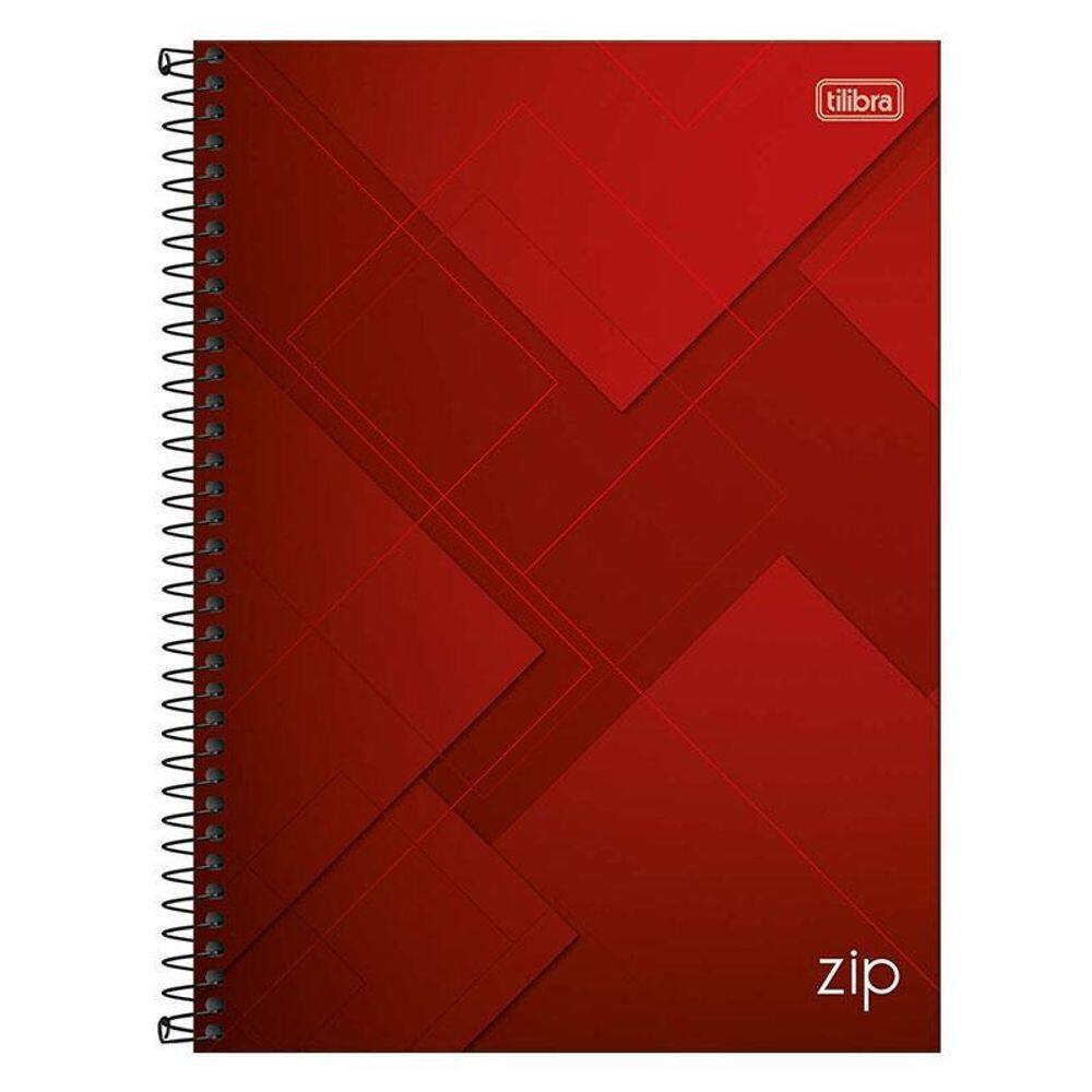 Caderno Espiral Universitário Zip 10 Matérias 200 Folhas Vermelho - Tilibra