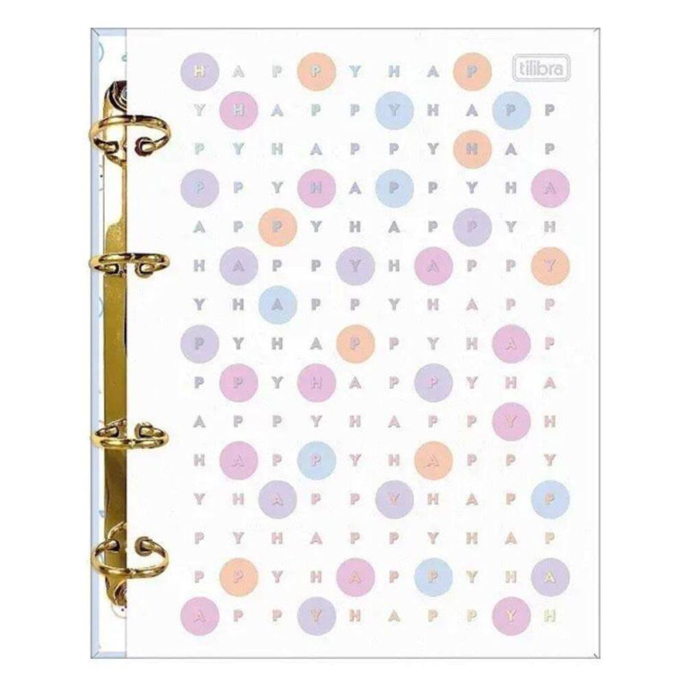 Fichário Caderno Argolado Happy 160 Folhas - Tilibra