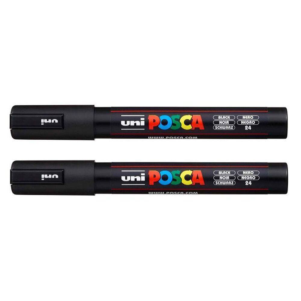 Caneta Marcadora Posca PC-5M Preta 2 Unidades - Uni