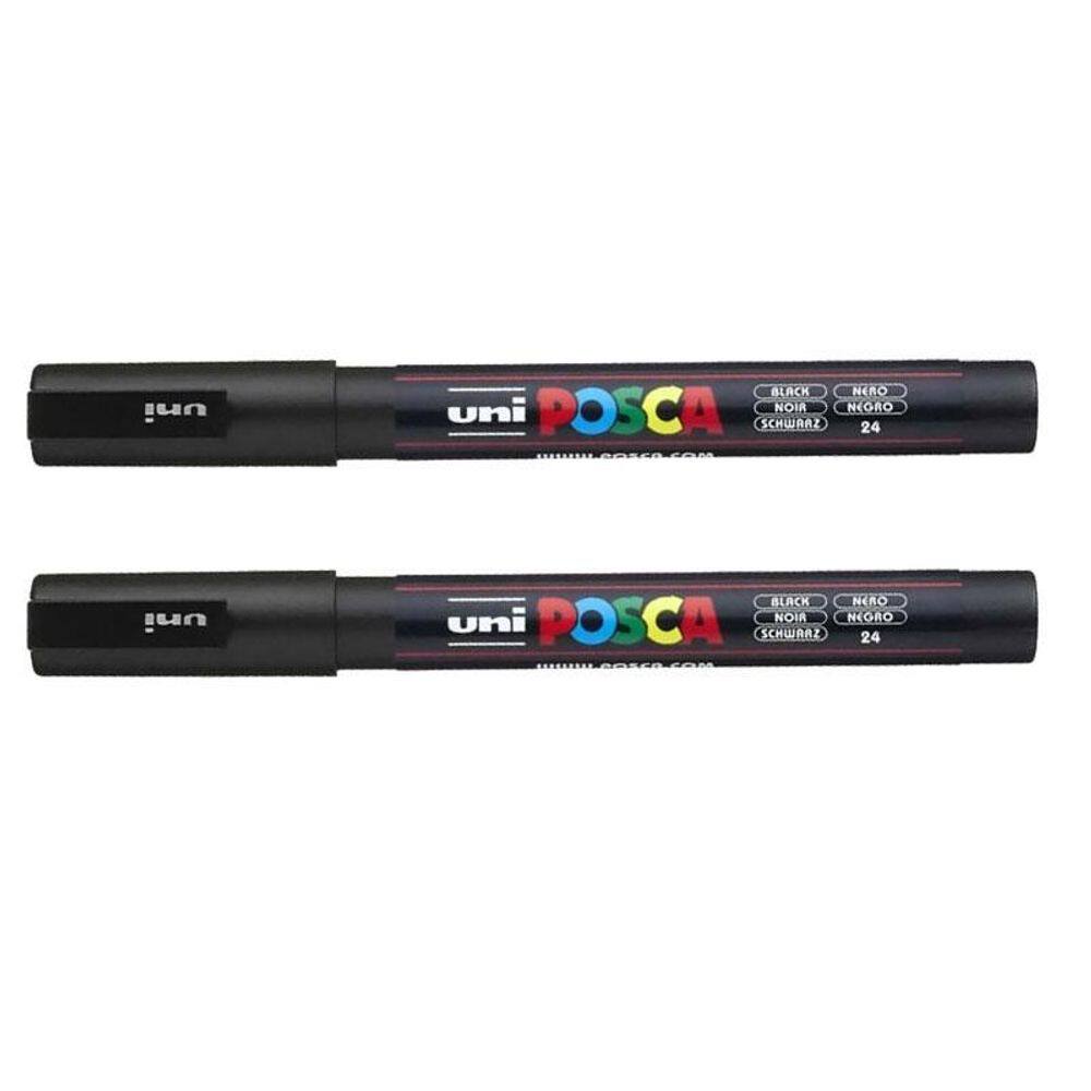 Caneta Marcadora Posca PC-3M Preta 2 Unidades - Uni