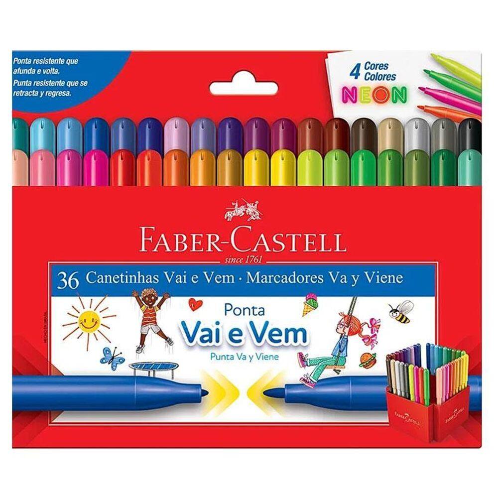 Canetinha Hidrográfica Ponta Vai e Vem 150136VVZF 36 Cores - Faber Castell