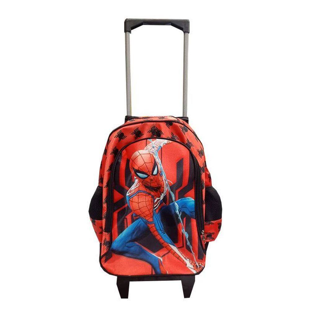 Mochila Escolar Infantil com Rodinhas Spider Man Vermelho - GV Bolsas