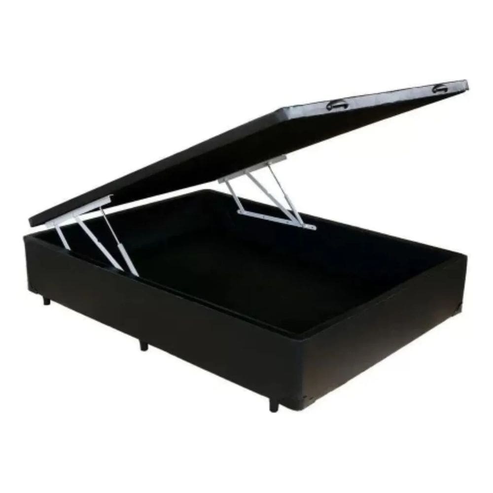 Cama Baú Casal Reforçada 138 x 188 com Pistão à gás - Exclusive