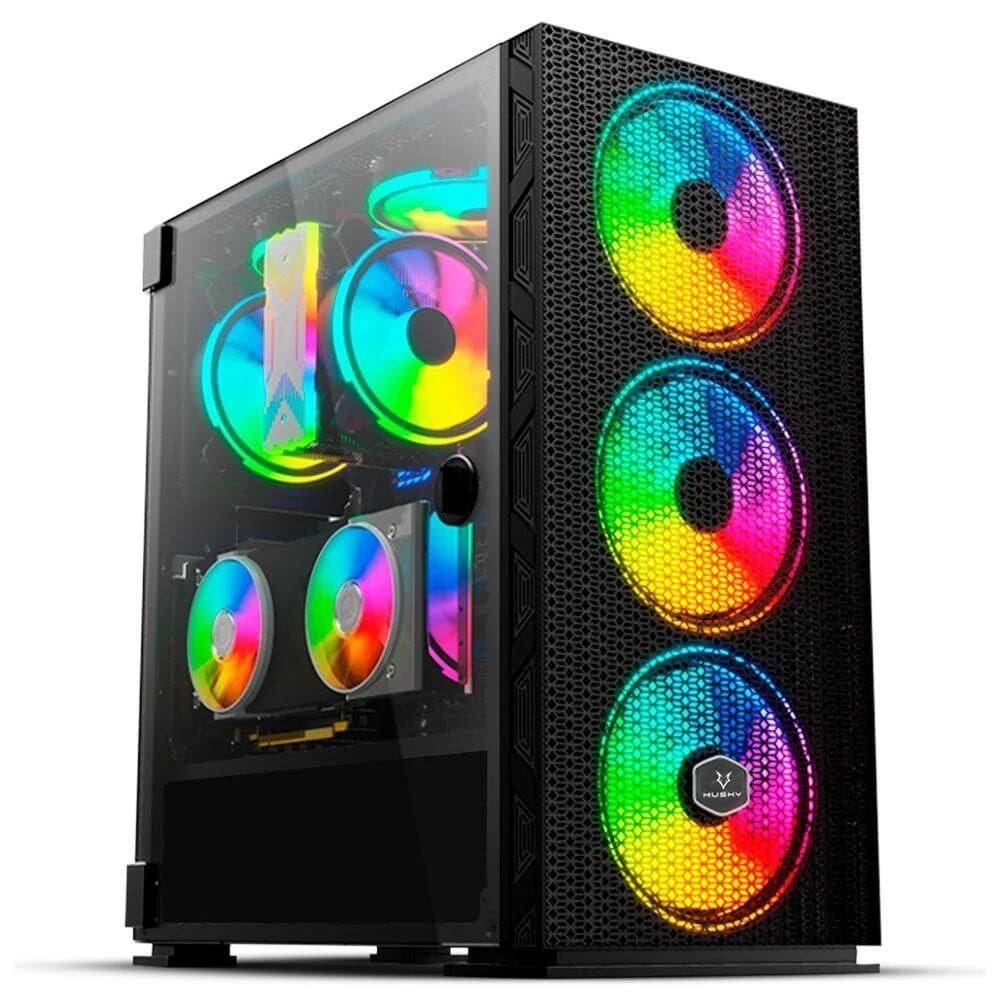 Gabinete Gamer Husky , Mid Tower, ARGB, com FAN, Porta em Vidro Temperado - GA -HPO-140