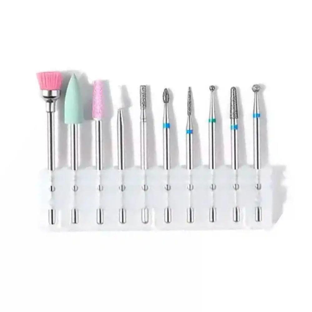 Kit 10 Brocas Diamantadas Cutilagem Russa Estilo De Mulher