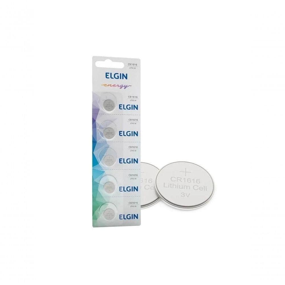 Bateria Botão Lítio Elgin Cr1616 C/ 5 Unid.