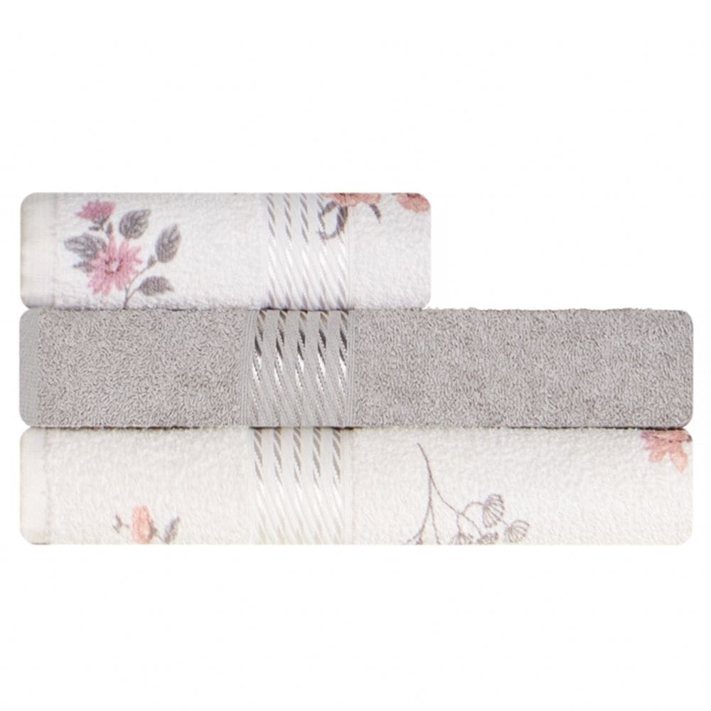 Kit de Toalhas de Banho e Rosto 3 Peças 100% Algodão Felpudas Prisma Dohler