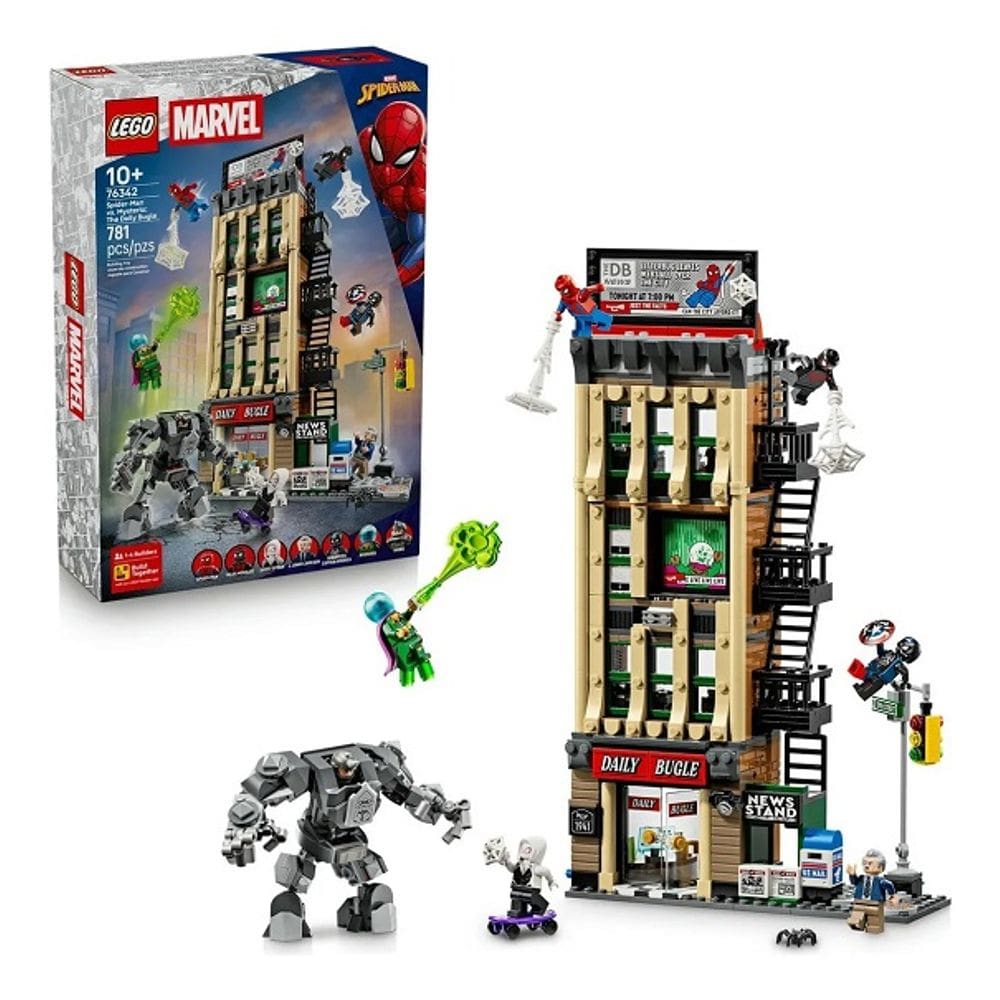Lego 76342 Marvel- Spider-Man Contra Mysterio e o Rhino : O Clarim Diário - – 781 peças