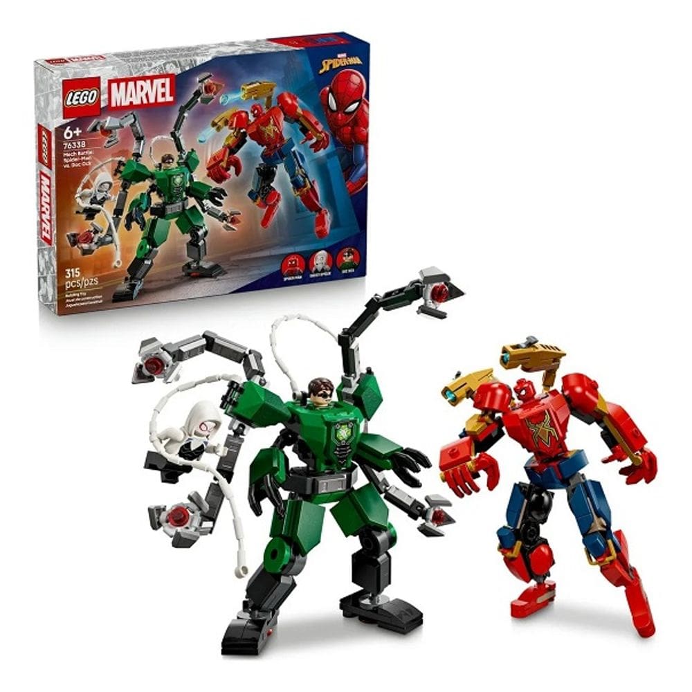 Lego 76338 Marvel - Batalha Robos Armaduras Robótica Spider-Man VS Doc Ock – 315 peças