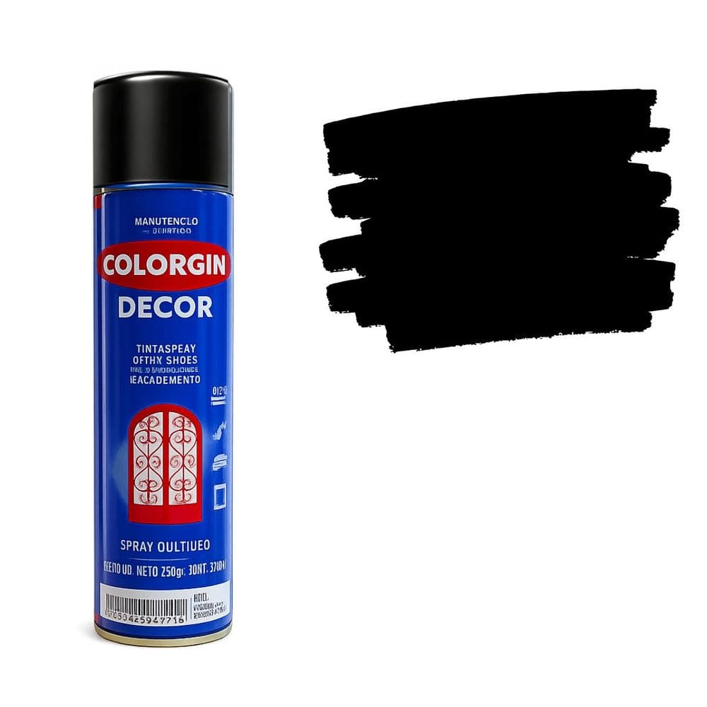 Spray Decor Uso Geral Preto Fosco 400ml Colorgin