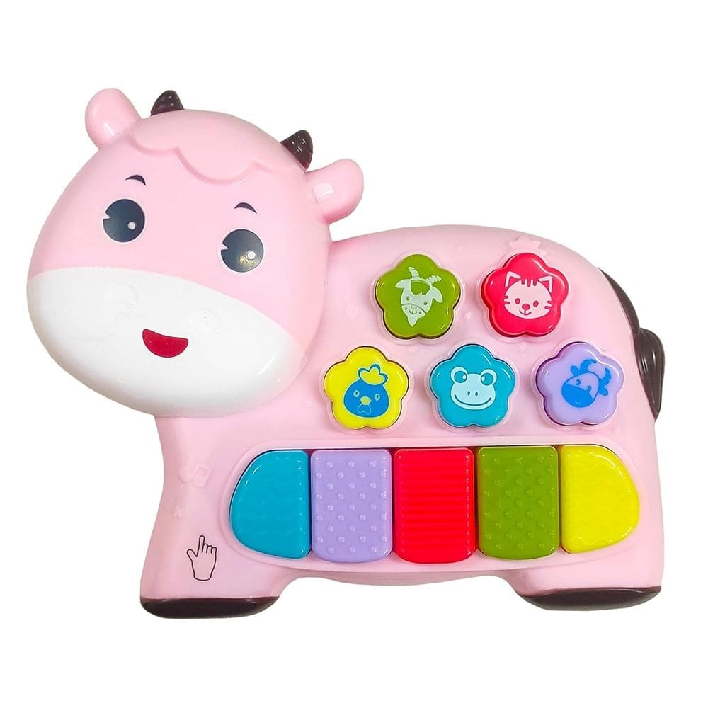 Piano Infantil Teclado Musical Vaquinha Com Luz -  AXM 227
